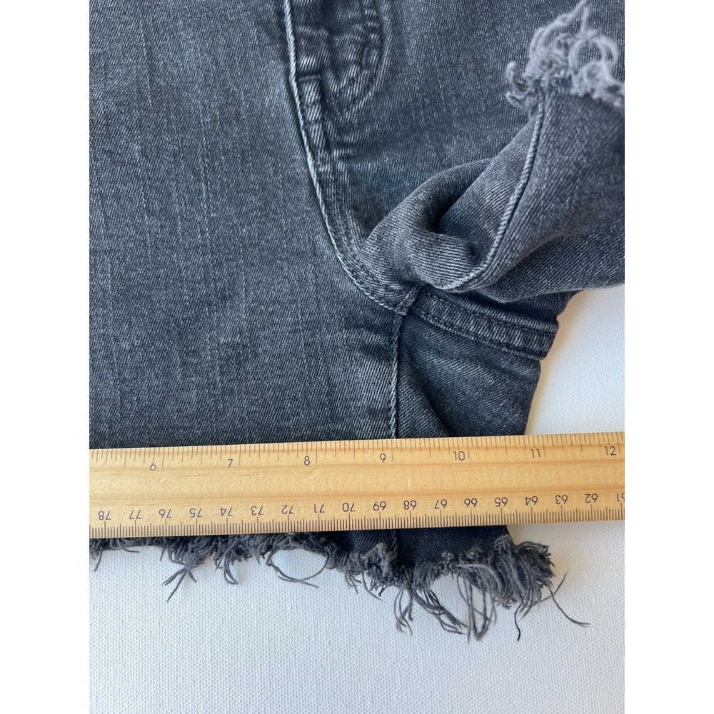 Madewell Shorts Womens 26 Faded Black Denim High Rise Cut Off Stretch Cotton - Picture 4 of 11